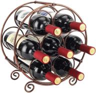 🍷 vintage brown metal wine rack tabletop storage stand - holds 7 bottles логотип