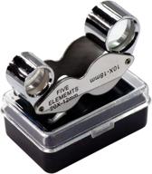 🔍 gadgets collection jewelers jewelry eye loupe folding magnifier magnifying glass lens (10x-20x dual): enhance precision and clarity for jewelry inspection logo