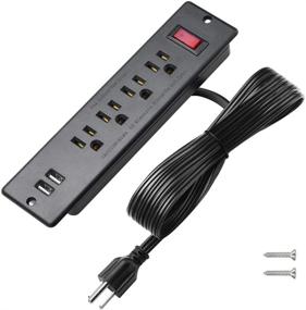 img 4 attached to 💡 HdcTek Mountable Power Strip: Recessed 4 Outlet with USB for PC Home Appliances - ETL Listed (Black)