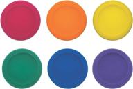 champion sports rounded foam discs set, reds, yellows, royals, greens, oranges, purples logo