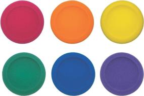 img 4 attached to Champion Sports Rounded Foam Discs Set, Reds, Yellows, Royals, Greens, Oranges, Purples