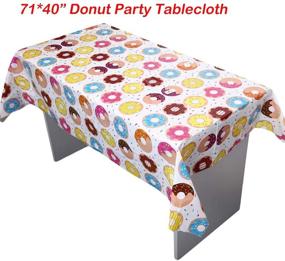 img 3 attached to 🍩 MeiMeiDa 3 Pack Donut Party Table Covers: Vibrant Plastic Tablecloths for Memorable Donut-Themed Events and Baby Showers