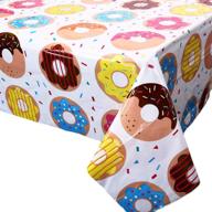 🍩 meimeida 3 pack donut party table covers: vibrant plastic tablecloths for memorable donut-themed events and baby showers logo