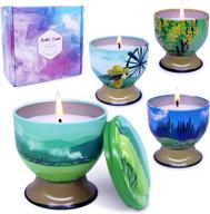 ароматические свечи enamorare: подарочный набор ароматерапевтических свечей для снятия стресса - натуральный соевый воск, 4 унции, 4 штуки логотип