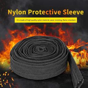img 3 attached to 🔒 Nylon Cable Cover: 25FT Protective Sleeve for Welding Torch, Plasma Torch, Stick Welding Cables, Hydraulic Hoses