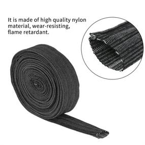 img 1 attached to 🔒 Nylon Cable Cover: 25FT Protective Sleeve for Welding Torch, Plasma Torch, Stick Welding Cables, Hydraulic Hoses