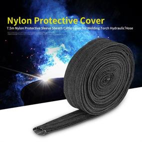 img 2 attached to 🔒 Nylon Cable Cover: 25FT Protective Sleeve for Welding Torch, Plasma Torch, Stick Welding Cables, Hydraulic Hoses