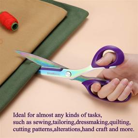 img 1 attached to 🔪 Premium Fabric Scissors: Professional Sewing Shears with Titanium Coating, Ultra Sharp Blade – Purple Craft Scissor for Home, Office, School (2 Pack)