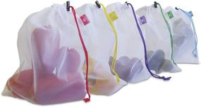 img 3 attached to Premium Reusable Produce Bags - Washable 🛍️ BahrEco Mesh for Eco-Friendly Grocery Shopping &amp; Produce Storage