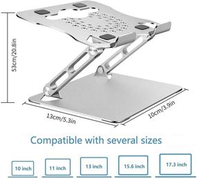 img 1 attached to 💻 TOBEFORT Laptop Stand: Ergonomic Aluminum Mount for Desk, Adjustable Notebook Stand Compatible with MacBook, Dell XPS & More 10-17" Laptops (Silver)