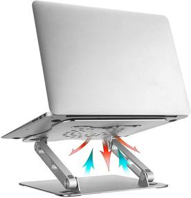 img 2 attached to 💻 TOBEFORT Laptop Stand: Ergonomic Aluminum Mount for Desk, Adjustable Notebook Stand Compatible with MacBook, Dell XPS & More 10-17" Laptops (Silver)