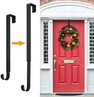🎄 adjustable wreath hanger for front door - extendable from 14.9-25", 20 lbs capacity - perfect for christmas wreath decorations, black logo