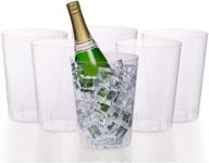 🎉 party perfect: 6-pack of exquisite 96-ounce disposable clear plastic ice buckets - ideal for large champagne or classic wine bottle chilling! логотип