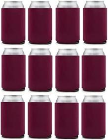 img 1 attached to 🧥 Bulk Burgundy Can Cooler Sleeves in Blank Poly Foam (Pack of 12)