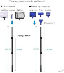 img 1 attached to 🐠 Houkr Aquarium Fish Tank Clean Tools: 6-in-1 Adjustable Cleaning Kit & Fish Tank Gravel Cleaner Siphon for Water Changing and Sand Cleaning