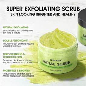 img 2 attached to 🥑 Organic Avocado & Green Tea Facial Scrub with Brush | Exfoliating Face Wash to Treat Acne, Blackheads, Large Pores, and Excess Oil | Moisturizing Green Tea Scrub