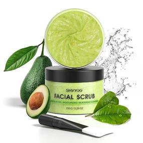 img 4 attached to 🥑 Organic Avocado & Green Tea Facial Scrub with Brush | Exfoliating Face Wash to Treat Acne, Blackheads, Large Pores, and Excess Oil | Moisturizing Green Tea Scrub