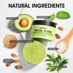 img 3 attached to 🥑 Organic Avocado & Green Tea Facial Scrub with Brush | Exfoliating Face Wash to Treat Acne, Blackheads, Large Pores, and Excess Oil | Moisturizing Green Tea Scrub