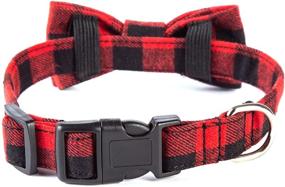 img 3 attached to Pettidol Dog Collar with Bow Tie - Adjustable Metal 🐶 Buckle Collars for Small, Medium, Large Dogs and Cats (Size: L)