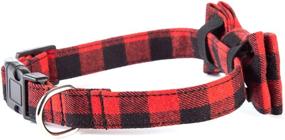 img 2 attached to Pettidol Dog Collar with Bow Tie - Adjustable Metal 🐶 Buckle Collars for Small, Medium, Large Dogs and Cats (Size: L)