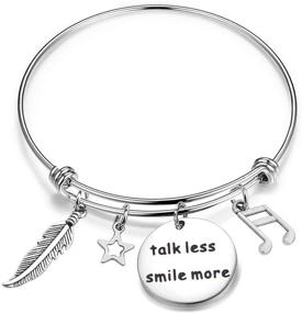 img 4 attached to 😊 KUIYAI Talk Less Smile More Bracelet: Hamilton Broadway Gifts - A Beautiful Reminder to Embrace Positivity