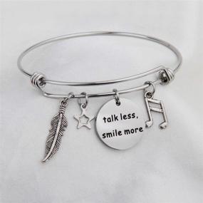 img 1 attached to 😊 KUIYAI Talk Less Smile More Bracelet: Hamilton Broadway Gifts - A Beautiful Reminder to Embrace Positivity