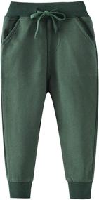 img 4 attached to HUAER Drawstring Sweatpants 100-110cm/38-42inch: Comfortable Boys' Clothing Pants