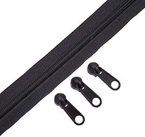 img 3 attached to BENECREAT 11 Yards #5 Black Plastic Zipper with 20PCS Ring Sliders and Zippers Replacement Kit for DIY Sewing, Tailoring, Crafts, Bags, Tents - 1.2 inches