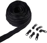 benecreat 11 yards #5 black plastic zipper with 20pcs ring sliders and zippers replacement kit for diy sewing, tailoring, crafts, bags, tents - 1.2 inches logo