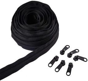 img 4 attached to BENECREAT 11 Yards #5 Black Plastic Zipper with 20PCS Ring Sliders and Zippers Replacement Kit for DIY Sewing, Tailoring, Crafts, Bags, Tents - 1.2 inches