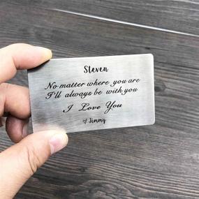 img 1 attached to 🎁 Engraved Stamped Wedding Wallet Insert: The Perfect Personalized Keepsake