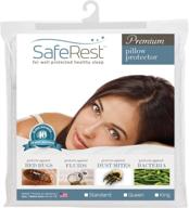 saferest premium hypoallergenic bed bug proof pillow protector – waterproof & zippered – standard size (1) logo