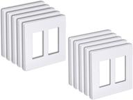 enhance your décor with [10 pack] bestten 2-gang screwless wall plate in snow white - perfect for light switches, dimmers, gfcis, usb receptacles logo