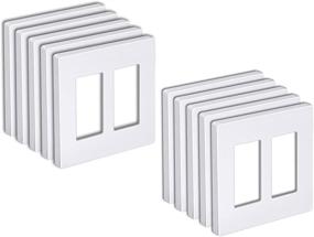 img 4 attached to Enhance Your Décor with [10 Pack] BESTTEN 2-Gang Screwless Wall Plate in Snow White - Perfect for Light Switches, Dimmers, GFCIs, USB Receptacles