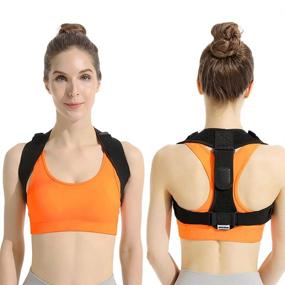 img 4 attached to 👍 GREENO Posture Corrector: Ultimate Upper Body Support for Men & Women - Back Brace, Shoulder Support, and Pain Relief, Adjustable Design, Universal Size