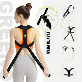 img 3 attached to 👍 GREENO Posture Corrector: Ultimate Upper Body Support for Men & Women - Back Brace, Shoulder Support, and Pain Relief, Adjustable Design, Universal Size