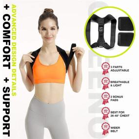 img 1 attached to 👍 GREENO Posture Corrector: Ultimate Upper Body Support for Men & Women - Back Brace, Shoulder Support, and Pain Relief, Adjustable Design, Universal Size