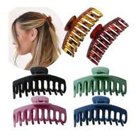 💇 yogigino large matte hair claw clips: non-slip hold for thin and thick hair, 6 pack logo