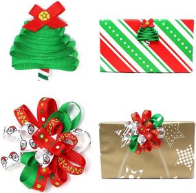 img 2 attached to 🎁 Joiedomi 18Pcs Christmas Ribbons: 90 Yards of Grosgrain and Satin Fabric for Holiday Gift Box Wrapping, Hair Bow Clips, Gift Bows, Crafts, Sewing, Weddings - One-Size