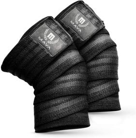 img 4 attached to 🏋️ Mava Sports Knee Wraps for Cross Training WODs: Enhanced Compression and Elastic Support