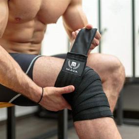 img 1 attached to 🏋️ Mava Sports Knee Wraps for Cross Training WODs: Enhanced Compression and Elastic Support