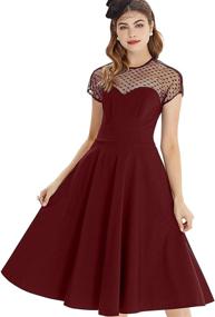 img 4 attached to 👗 GownTown Women's Splicing Swing Dress for Party, Picnic, and Cocktail Events