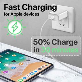 img 1 attached to 📱 Премиум-быстрый зарядник для iPhone 13 Pro Max с сертификатом Apple MFI - Блок питания Boxgear 18 Вт PD со встроенным кабелем USB-C на Lightning для безупречной синхронизации и быстрой зарядки - Совместим с iPhone 13 Pro, 13 Pro Max, 12 Pro, 12 Pro Max