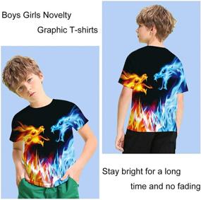 img 2 attached to 👕 Colorful and Comical 3D Printed Graphic Tees for Little Big Boys and Girls (6-14T)