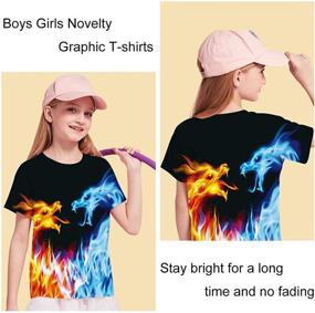 img 1 attached to 👕 Colorful and Comical 3D Printed Graphic Tees for Little Big Boys and Girls (6-14T)