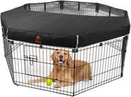 uv/rain resistant pet playpen cover with mesh top - fits all 24-32 inch wide 8 panel playpens and 36 inch wide 4 panel exercise pens (play pen cover only) логотип