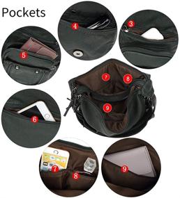 img 1 attached to 👜 Раскрашенные кожаные сумки и кошельки для женщин: идеальные сумки хобо с несколькими вариантами плечевого и через-плечаной ремешков