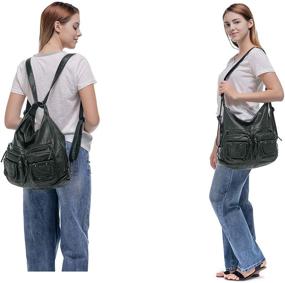 img 3 attached to 👜 Раскрашенные кожаные сумки и кошельки для женщин: идеальные сумки хобо с несколькими вариантами плечевого и через-плечаной ремешков