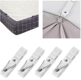 img 4 attached to 🛏️ Enhanced Bed Sheet Holder Straps: Adjustable Fitted Sheet Clips for Secure Fastening - Set of 4 Suspenders with Elastic Gripper for Bed Sheets, Mattress Covers, Sofa Cushions