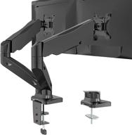 🖥️ wali gas spring dual monitor mount stand for 2 monitors, fully adjustable vesa swivel desk mount bracket with c clamp and grommet base - fits display up to 32 inch, 19.8lbs - matte black (gsmp002) логотип